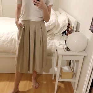 Wilfred with linen pleated skirt- cream size 2